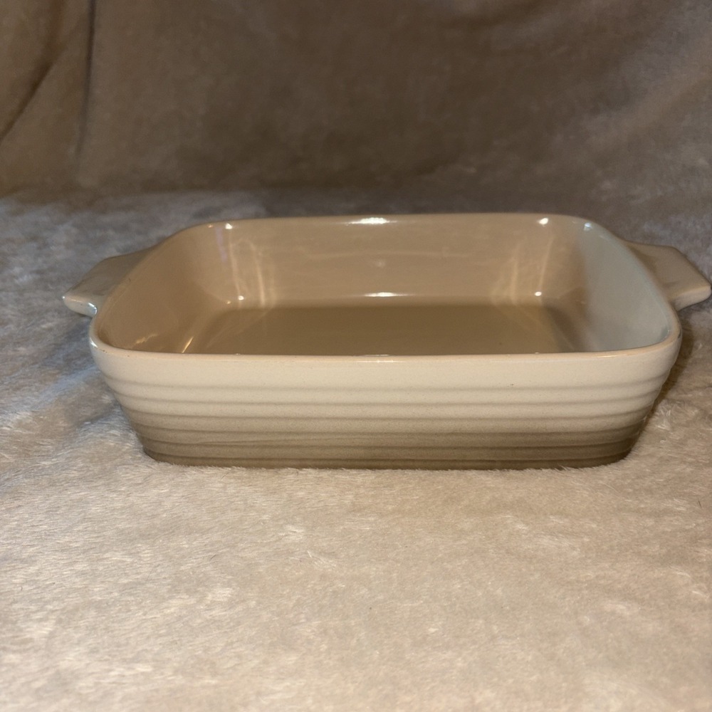 Brandani Stoneware Beige Ombré Casserole/Baking Dish 8" X 6" X 2"